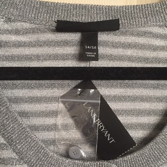 Lane Bryant Silver Metallic Sweater. Size 14 NWT - Picture 2 of 5